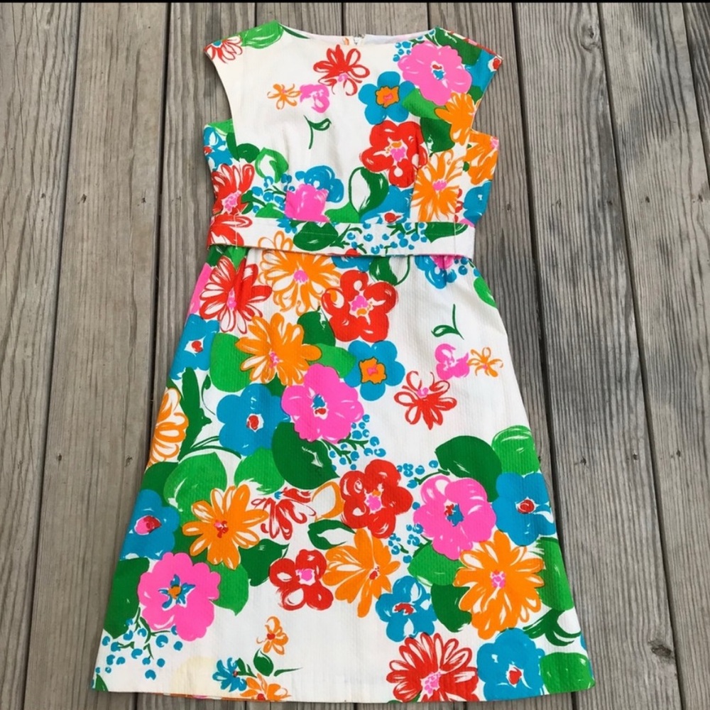 Vintage 70’s RARE Malia Honolulu tropical floral rainbow magic dress